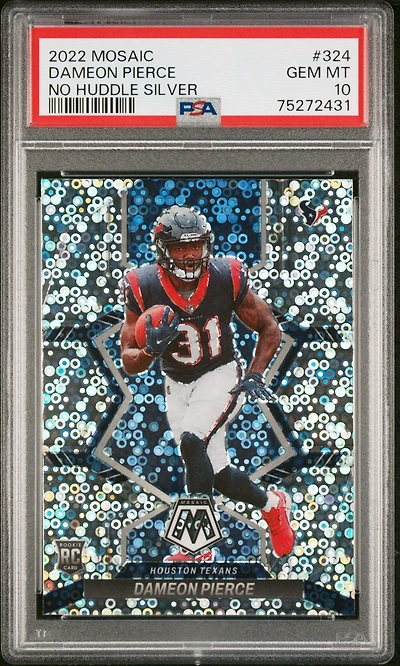 2022 Panini Mosaic 324 Dameon Pierce No Huddle Silver PSA 10