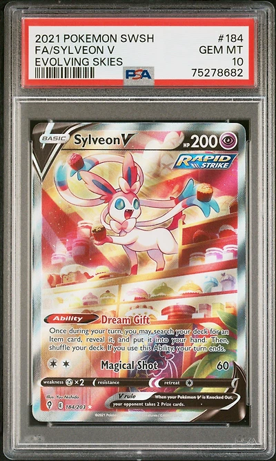 2021 Pokemon Sword & Shield Evolving Skies 184 Fa/sylveon V PSA 10