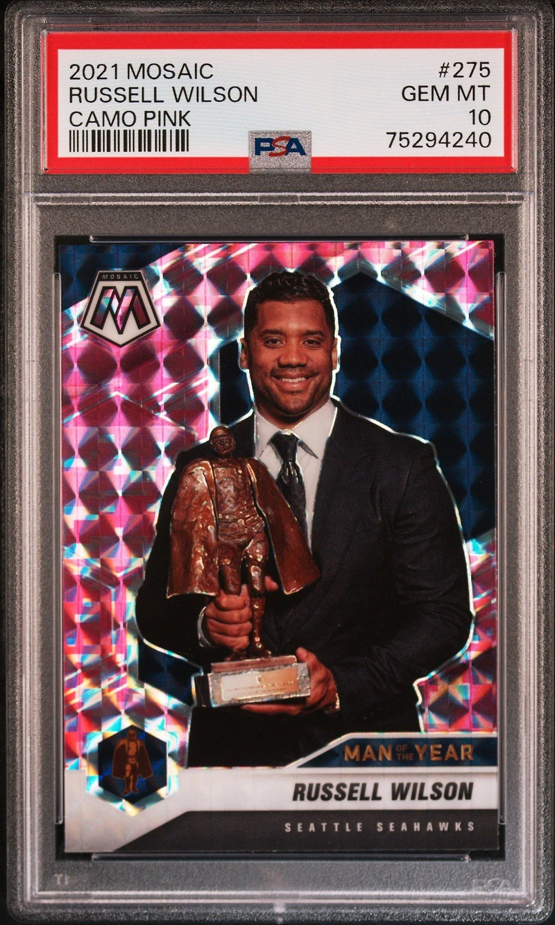 2021 Panini Mosaic 275 Russell Wilson PSA 10