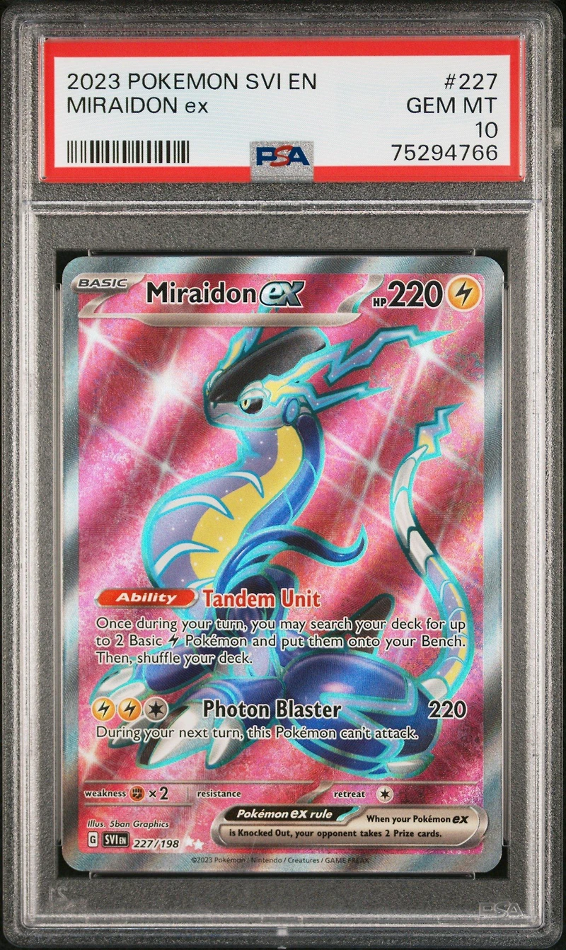 2023 Pokemon Svi En-scarlet & Violet 227 Miraidon Ex Ultra Rare PSA