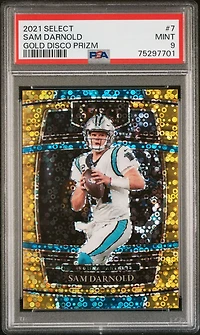 2021 Panini Select 7 Sam Darnold Gold Disco Prizm PSA 9