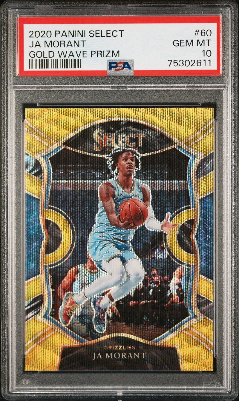 2020 Panini Select 60 Ja Morant Gold Wave Prizm PSA 10