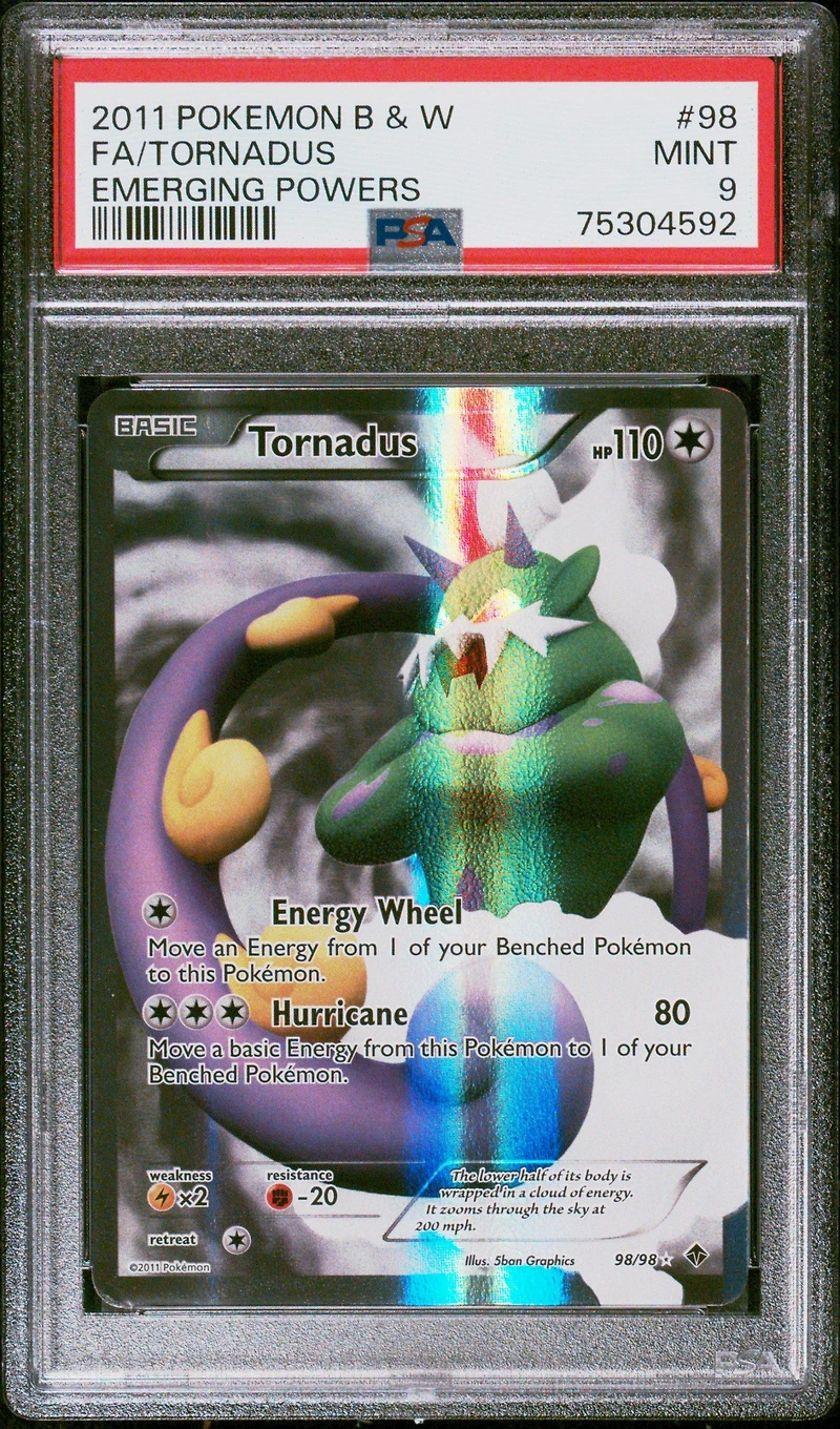 2011 Pokemon Black & White Emerging Powers 98 Full Art/tornadus PSA 9