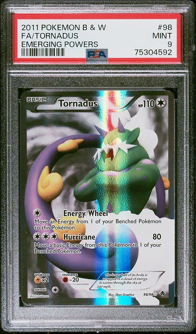 2011 Pokemon Black & White Emerging Powers 98 Full Art/tornadus PSA 9