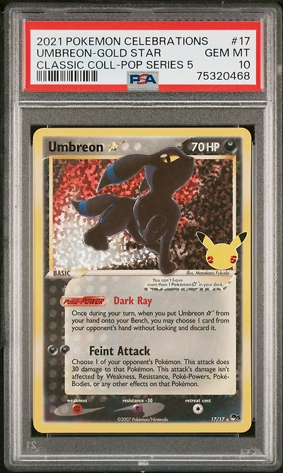 2021 Pokemon Celebrations Classic Collection 17 Umbreon PSA
