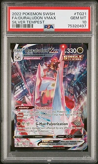 2022 Pokemon Sword & Shield Silver Tempest Tg21 Fa/duraludon Vmax PSA 10