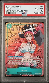 2023 One Piece Op02-paramount War 036 Nami Alternate Art PSA 10