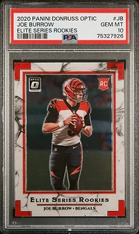 2020 Panini Donruss Optic Elite Series Rookies Jb Joe Burrow PSA 10