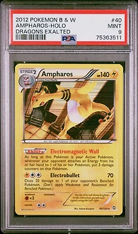 2012 Pokemon Black & White Dragons Exalted 40 Ampharos PSA 9
