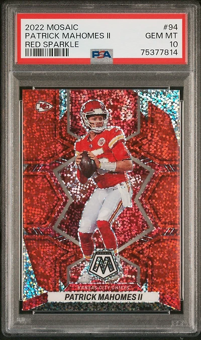 2022 Panini Mosaic Patrick Mahomes Ii Red Sparkle PSA 10