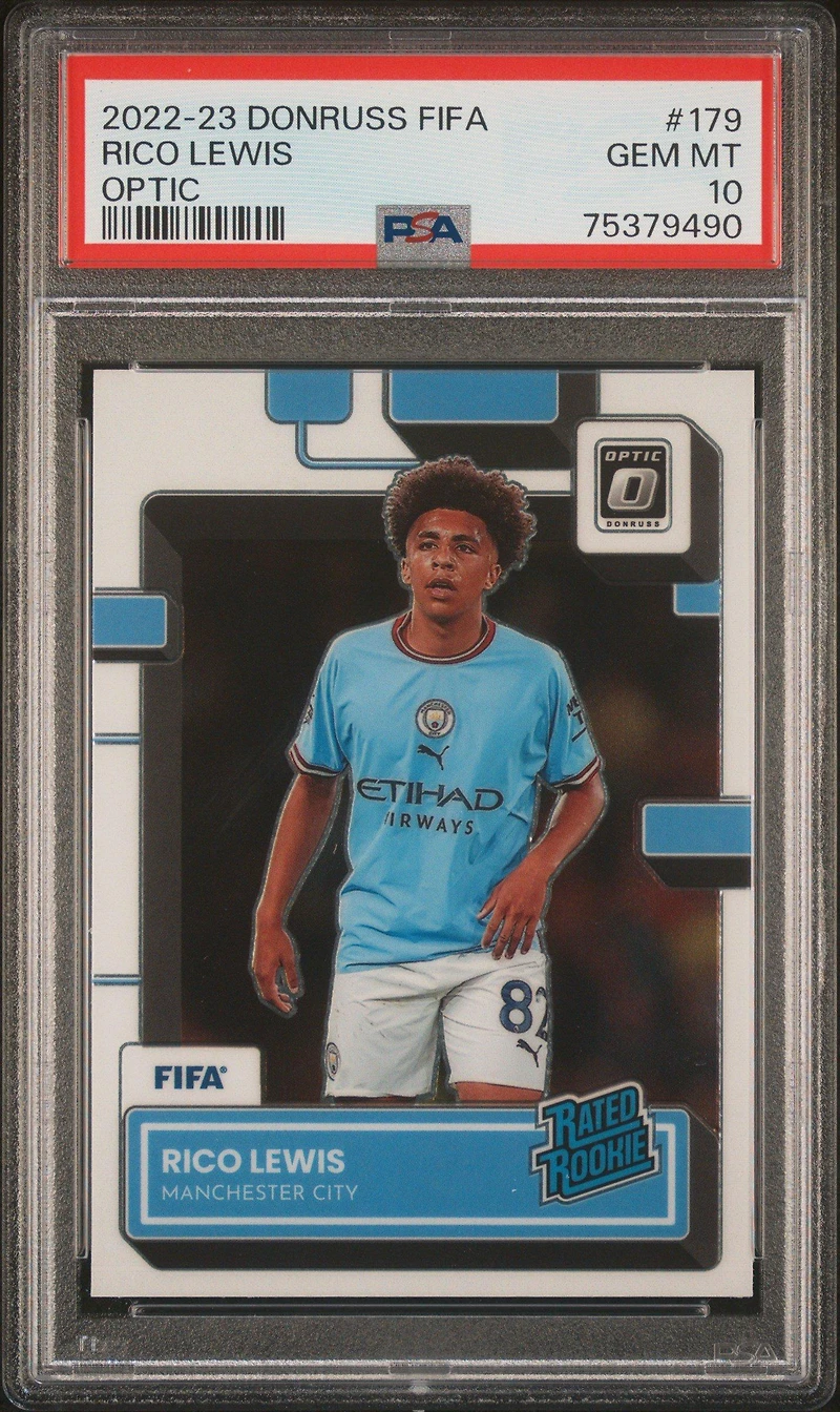 2022 Panini Donruss Fifa 179 Rico Lewis Optic PSA 10