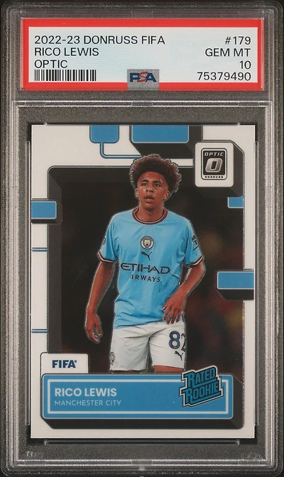 2022 Panini Donruss Fifa 179 Rico Lewis Optic PSA 10