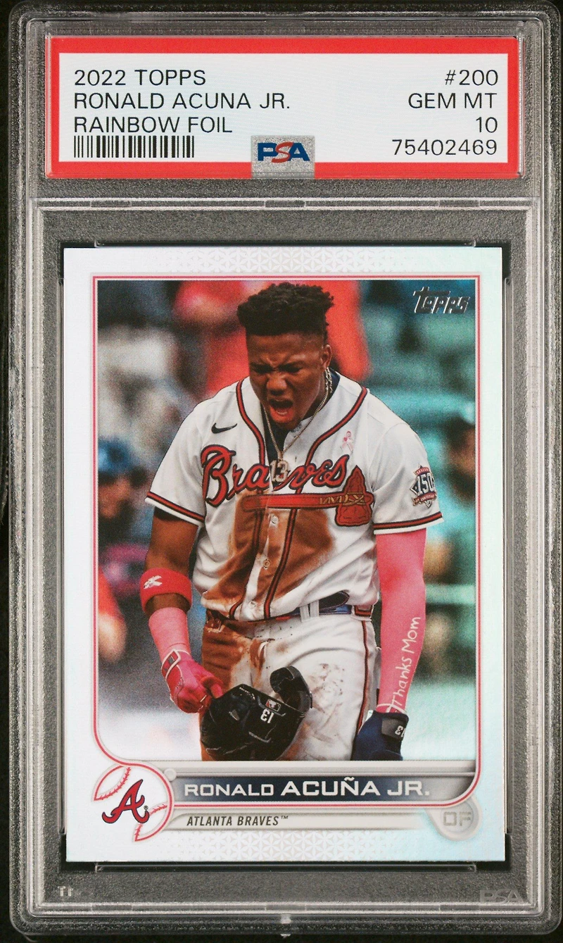2022 Topps 200 Ronald Acuna Jr. Rainbow Foil PSA 10