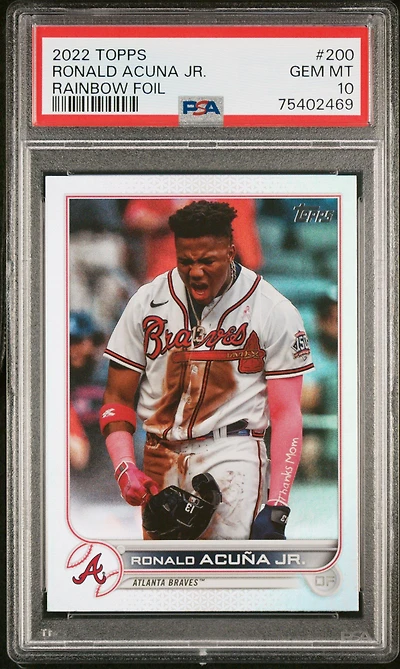 2022 Topps 200 Ronald Acuna Jr. Rainbow Foil PSA 10