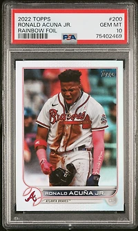 2022 Topps 200 Ronald Acuna Jr. Rainbow Foil PSA 10