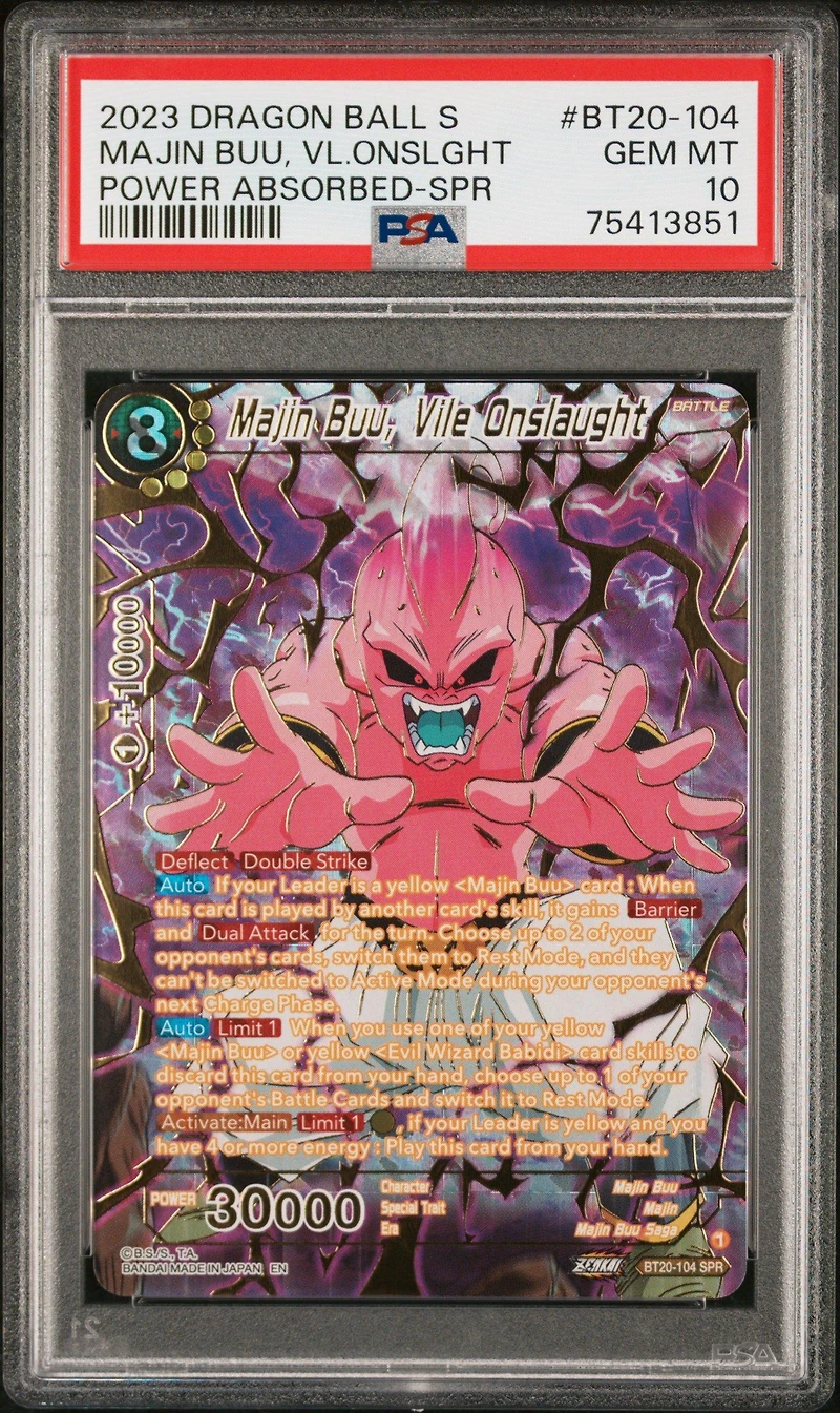 2023 Dragon Ball Super Card Game Series 20 Power Absorbed Bt20-104 Majin Buu, Vile Onslaught Special Rare PSA 10