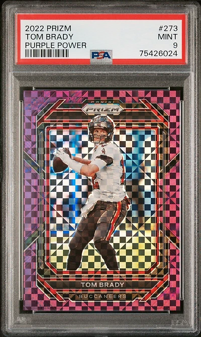 2022 Panini Prizm 273 Tom Brady Purple Power PSA 9