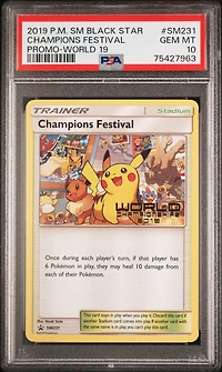 2019 Pokemon Sm Black Star Promo Sm231 Champions Festival World 19 PSA 10