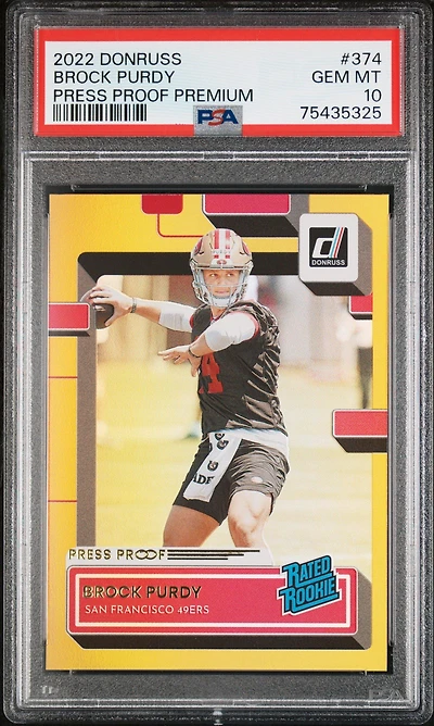 2022 Panini Donruss 374 Brock Purdy Press Proof Premium PSA 10