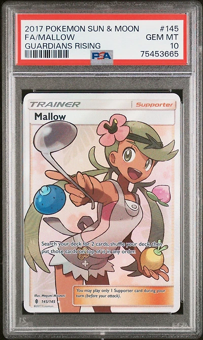 2017 Pokemon Sun & Moon Guardians Rising 145 Fa/mallow PSA