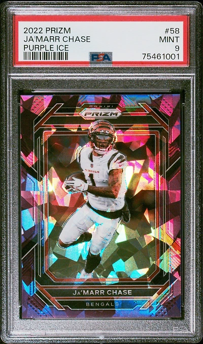 2022 Panini Prizm 58 Ja'marr Chase Ice PSA 9
