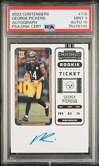 2022 Panini Contenders 118 George Pickens Autograph PSA 9