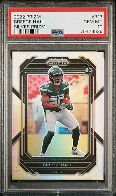2022 Panini Prizm 317 Breece Hall Silver Prizm PSA 10