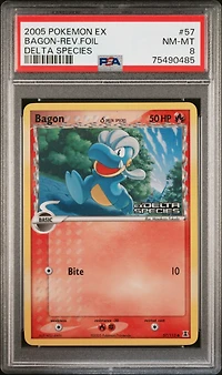 2005 Pokemon Ex Delta Species 57 Bagon-reverse Foil PSA 8