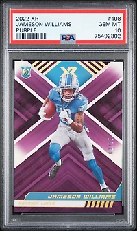 2022 Panini Xr 108 Jameson Williams Purple PSA 10