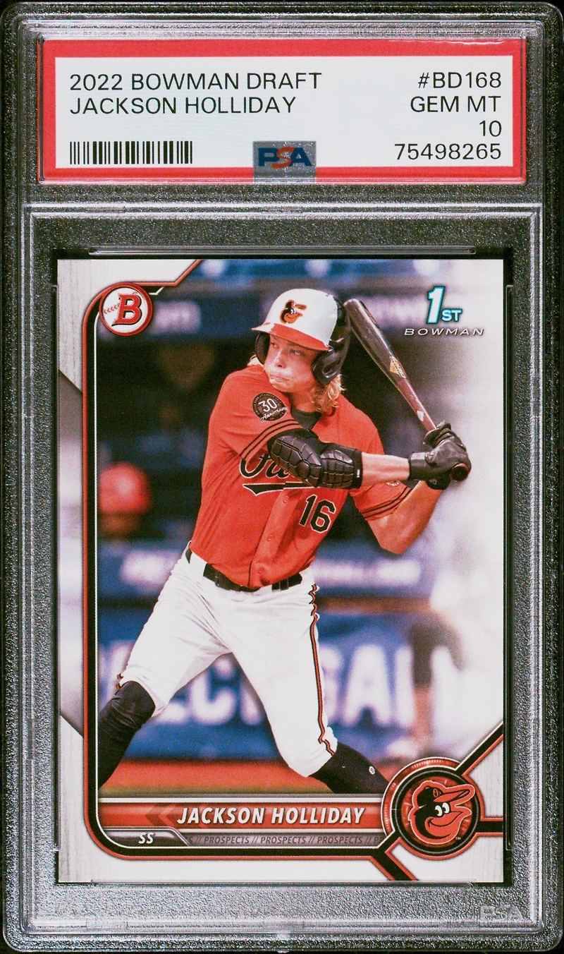 2022 Bowman Draft Bd168 Jackson Holliday PSA 10