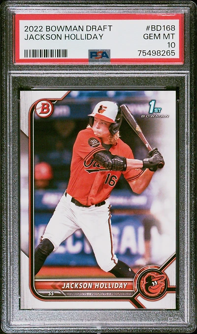 2022 Bowman Draft Bd168 Jackson Holliday PSA 10