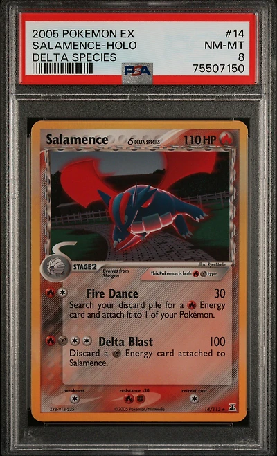 2005 Pokemon Ex Delta Species 14 Salamence-holo PSA