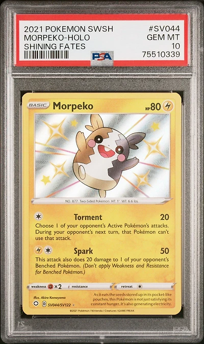 2021 Pokemon Sword & Shield Shining Fates Sv044 Morpeko-holo PSA 10