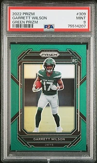 2022 Panini Prizm 309 Garrett Wilson Green Prizm PSA