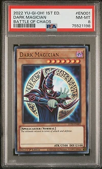 2022 Yu-gi-oh! Bach-battle Of Chaos En001 Dark Magician PSA 8