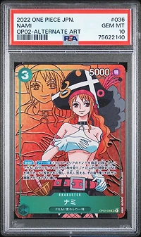 2022 One Piece Japanese Op02-paramount War 036 Nami Alternate Art PSA 10