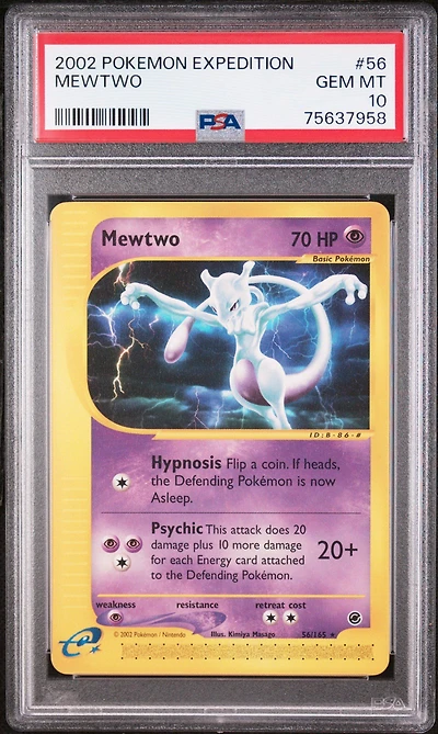 2002 Pokemon Expedition 56 Mewtwo PSA 10