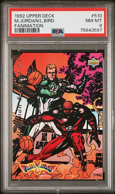 1992 Upper Deck 510 Michael Jordan\larry Bird Fanimation PSA