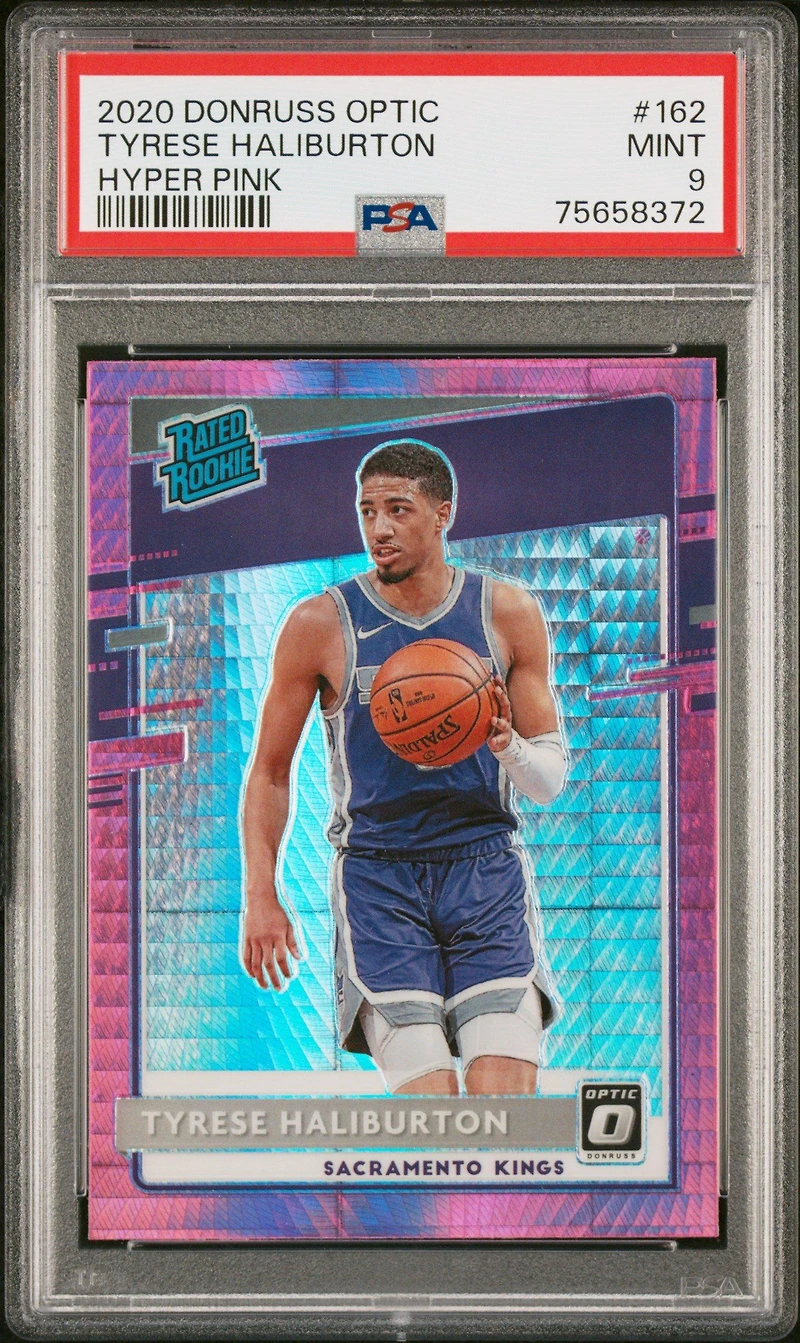 2020 Panini Donruss Optic 162 Tyrese Haliburton Hyper Pink PSA 9
