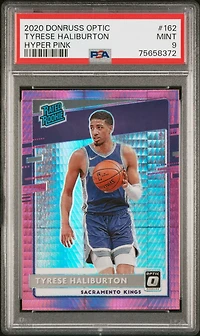 2020 Panini Donruss Optic 162 Tyrese Haliburton Hyper Pink PSA 9