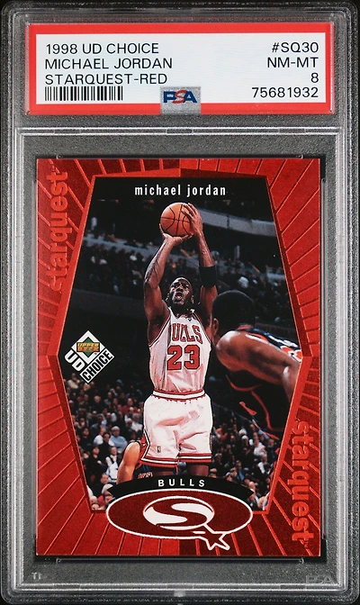 1998 Ud Choice Starquest Sq30 Michael Jordan Red PSA 8