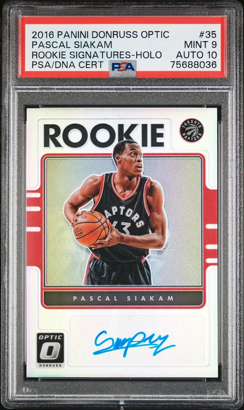 2016 Panini Donruss Optic Rookie Signatures 35 Pascal Siakam Holo PSA 9