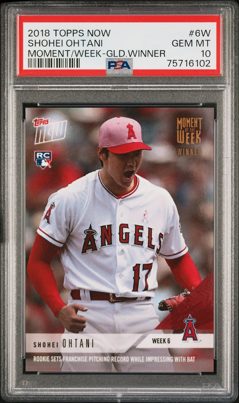 2018 Topps Now Moment Of The Week 6w Shohei Ohtani Gold Winner PSA 10