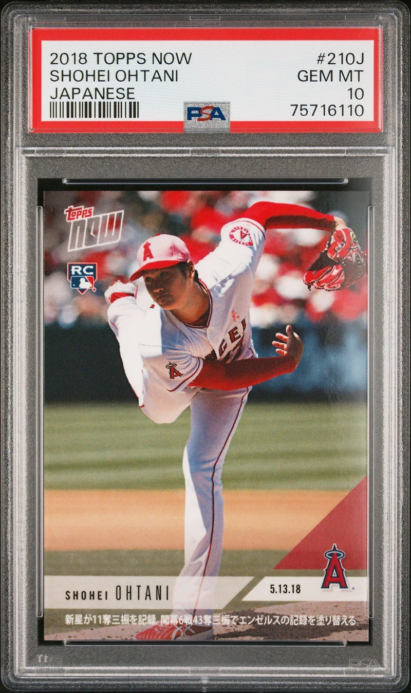 2018 Topps Now 210j Shohei Ohtani Japanese PSA 10