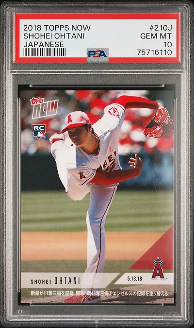 2018 Topps Now 210j Shohei Ohtani Japanese PSA 10