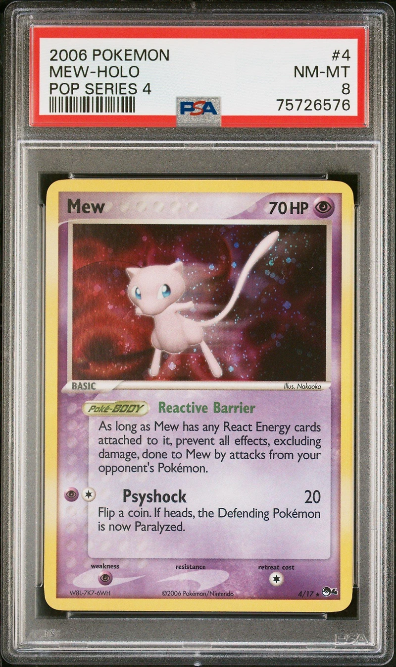 2006 Pokemon Pop Series 4 4 Mew-holo PSA 8