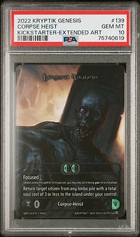 2022 Kryptik Genesis 139 Corpse Heist Kickstarter-extended Art PSA 10
