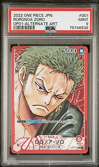2022 One Piece Japanese Romance Dawn 001 Roronoa Zoro PSA 9
