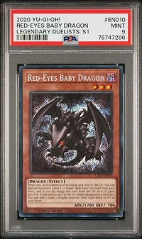 2020 Yu-gi-oh! Legendary Duelists: Season 1 En010 Red-eyes Baby Dragon PSA 9