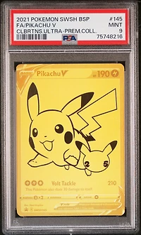 2021 Pokemon Swsh Black Star Promo 145 Fa/pikachu V PSA 9